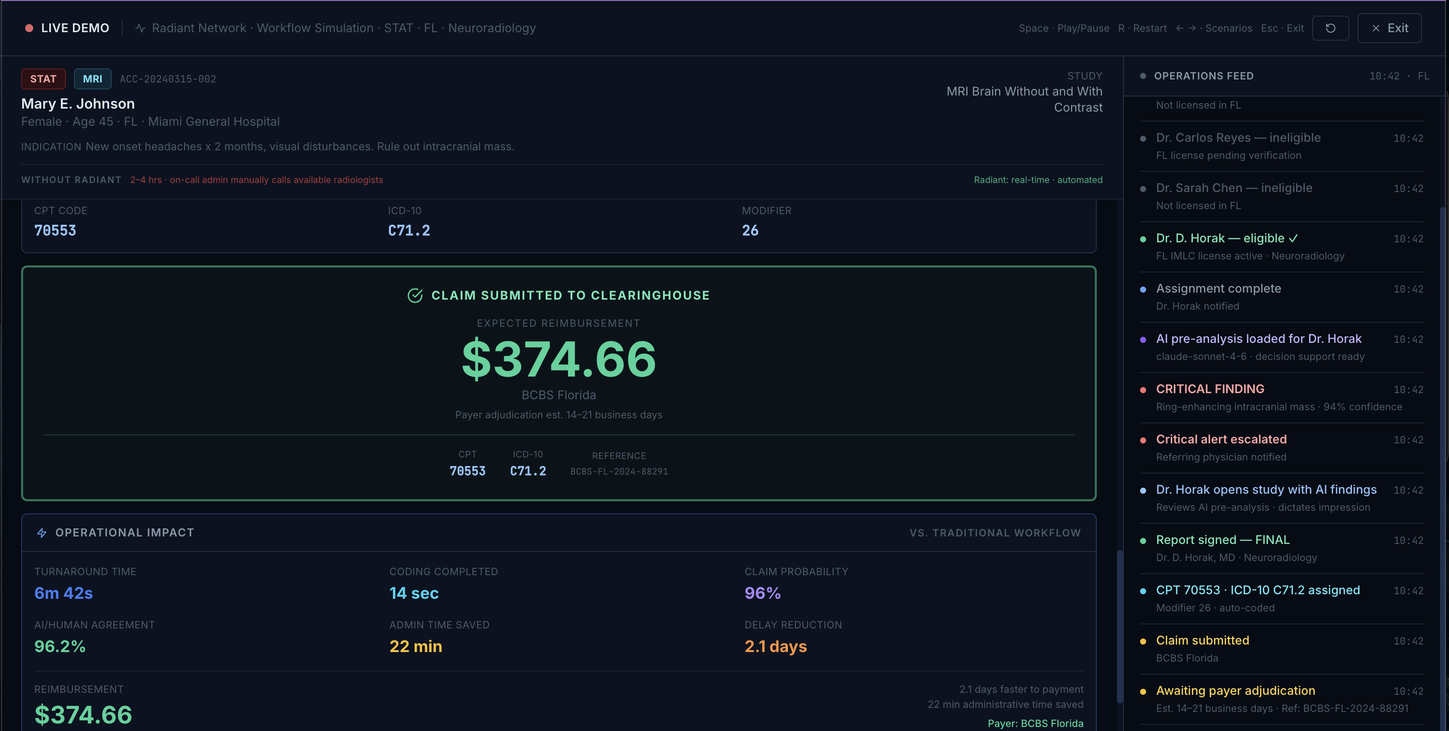 Radiant Network — STAT routing live demo